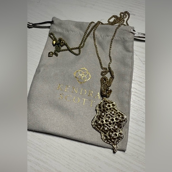 Kendra Scott Gold Filigree Necklace - Picture 1 of 6